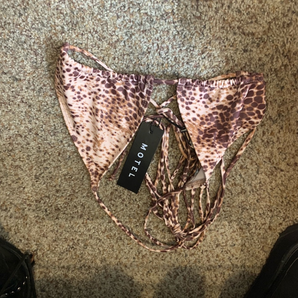 Motel animal print bikini top